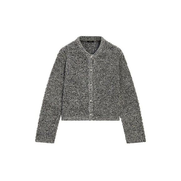 Massimo Dutti Women Cardigan Sweater M Medium Gray Alpaca blend 5756/629 NWT - Picture 2 of 16